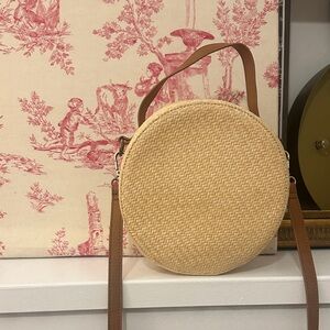Forever 21 Tan Round Straw Crossbody Bag